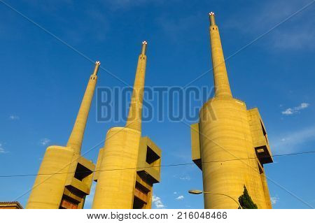 Former Thermal Power Station Of Besos River, In Barcelona