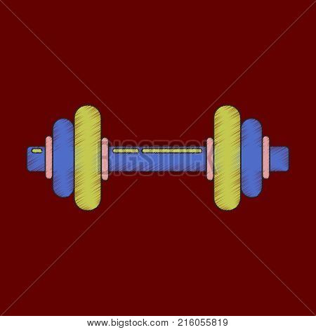 flat shading style icon dumbbell sport training
