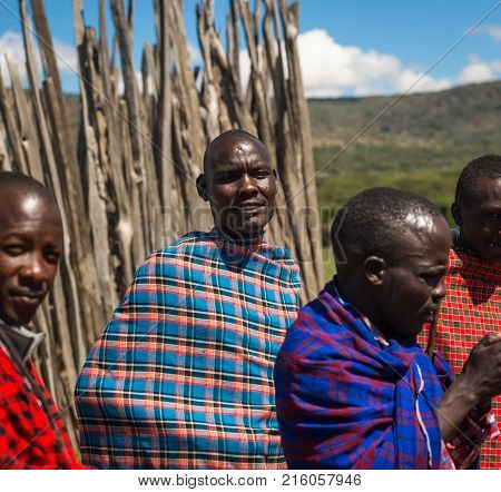 Residents Of Masai Village, Kenia