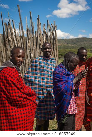 Residents Of Masai Village, Kenia
