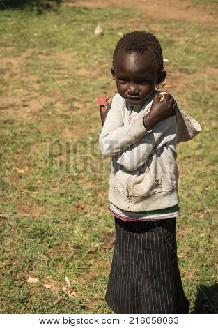 Children Of Masai Village, Kenia
