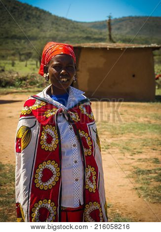 Woman Of Masai Village, Kenia