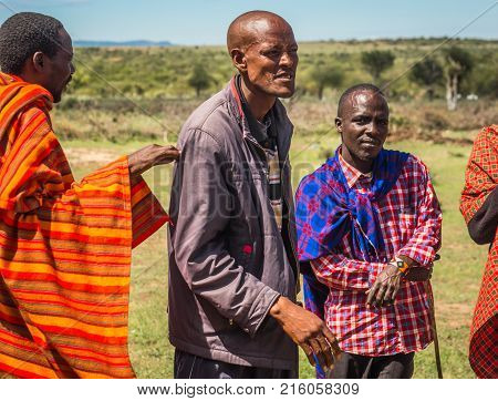 Residents Of Masai Village, Kenia