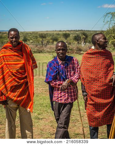 Residents Of Masai Village, Kenia