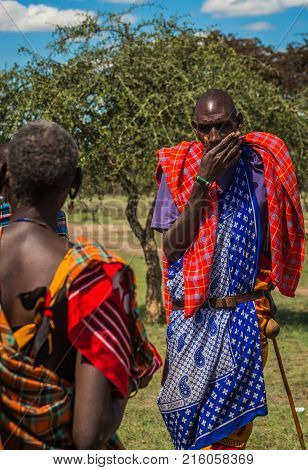 Residents Of Masai Village, Kenia