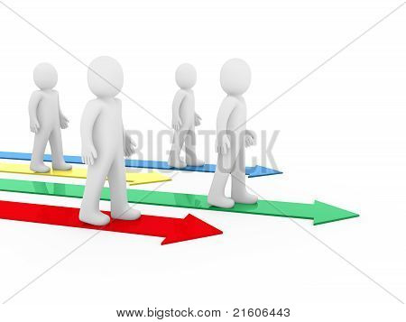 3D mænd pil Team