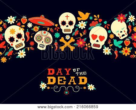Day Of The Dead Flower Sugar Skull Background