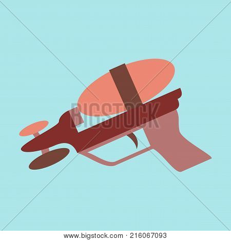 Icon in flat design Toy gun illustration, view