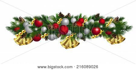 Vector Christmas Fir Decoration isolated on white background