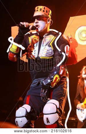 HUNTINGTON, NY-OCT 31: Singer S.A. Martinez of 311 performs onstage at the Paramount on October 31, 2017 in Huntington, New York.