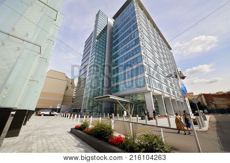 MOSCOW, RUSSIA - SEP 20, 2017: Building of Ducat Place III - one of the most famous and high-quality office centres in Moscow. Building has 33,493 sqm, most of which are occupied by office space. 