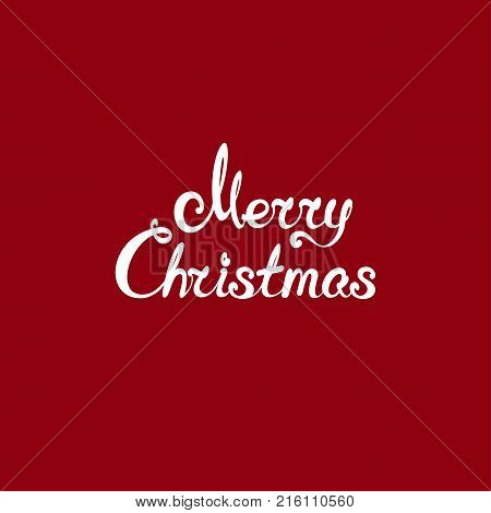 Text Merry Christmas on a Red Background Happy Holidays Illustration