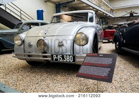 Prague, Czech Republic - November 10: Car Tatra 77 A From Year 1937 Stands In National Technical Mus
