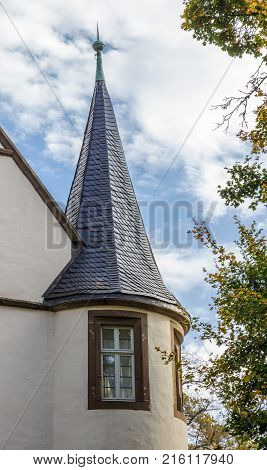 Maulbronn, Germany - oktober 19, 2017 Monastery Maulbronn from outside at a partly cloudy day
