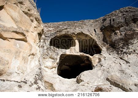 caves which resambles to the human face in Afyon Turkey