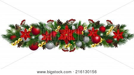 Vector Christmas Fir Decoration isolated on white background