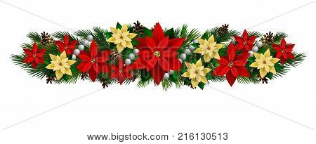 Vector Christmas Fir Decoration isolated on white background