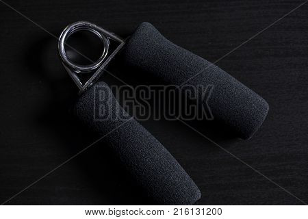 Forearm grip workout close up macro shot
