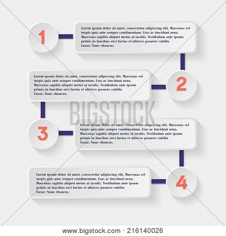 Infographic design template with 4 arrows options steps parts processes. Vector banner what can be used for diagram graph chart report plan strategy data visualization web design