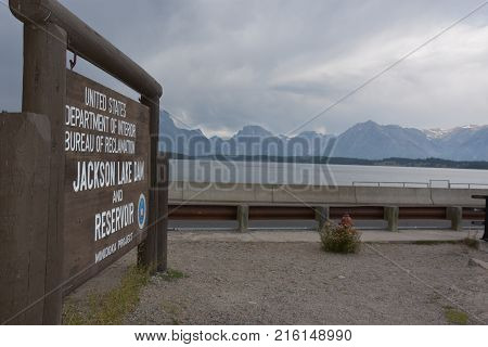 Jackson Dam at Yellowstone National Park in the USA