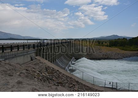 Jackson Dam at Yellowstone National Park in the USA