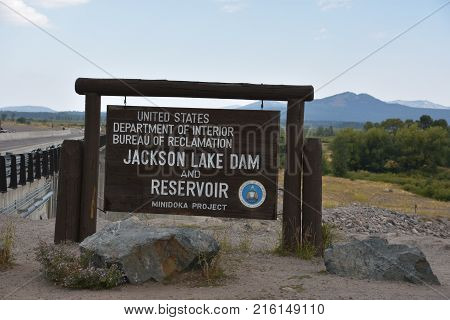 Jackson Dam at Yellowstone National Park in the USA