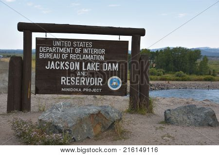 Jackson Dam at Yellowstone National Park in the USA