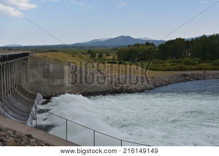 Jackson Dam at Yellowstone National Park in the USA