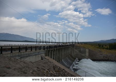Jackson Dam at Yellowstone National Park in the USA