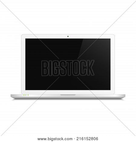 Realistic laptop mockup. Notebook with blank screen isolated on white background. Vector detalied device illustration.