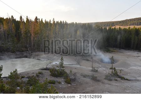 Sulphur Caldron at Yellowstone National Park in Wyoming