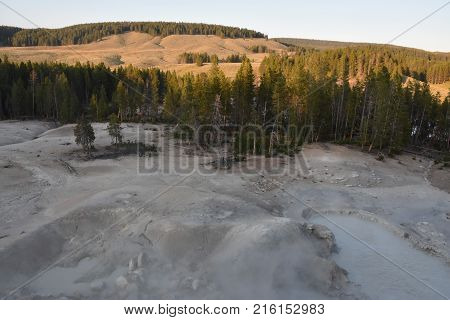Sulphur Caldron at Yellowstone National Park in Wyoming