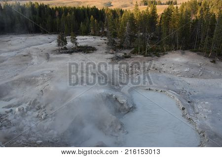 Sulphur Caldron at Yellowstone National Park in Wyoming