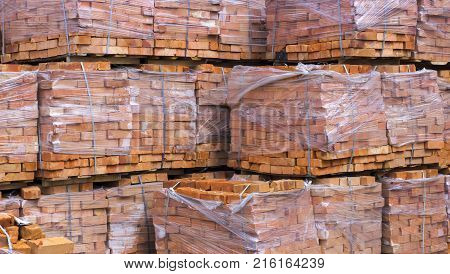 decorative building stone on a pallet can be used for advertising.