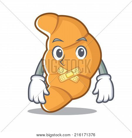 Silent croissant character cartoon style vector illustartion