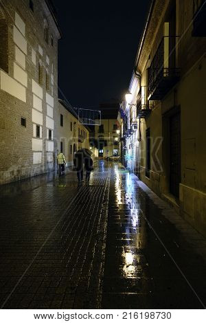 Street In The Old Town Of Alcala De Henares, Spain Called 
