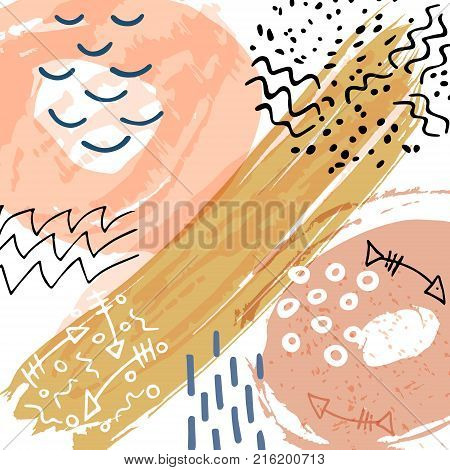 Abstract illustration. Hand draw background with brush texture for branding and social media. Vector backdrop design.