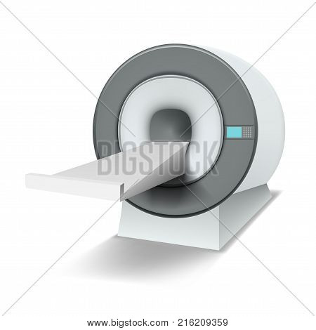 Clean White Mri Machine Isolated. Eps10 Vector