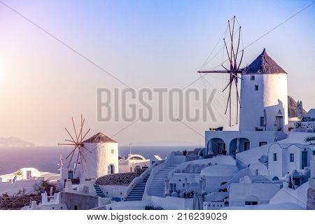 Vier of oia village , santorini greece