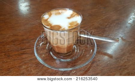 Addis Ababa Ethiopia - October 2017: Macchiato coffee in the Tomoca coffee house