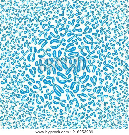 Seamless chromosome geometric pattern or art background.