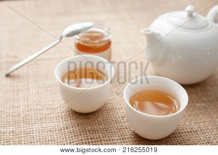 Chinese tea with small teapot and cupstraditional relaxing aromatic drink