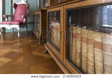Berlin, Germany - March 2017:  in the bibliotheque of Charlottenburg Palace