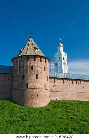 Fedor Tower Chasozvonya för en befästning. Veliky Novgorod