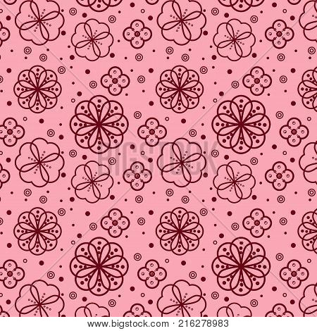 Abstract seamless pattern. Floral wallpaper with cute flowers