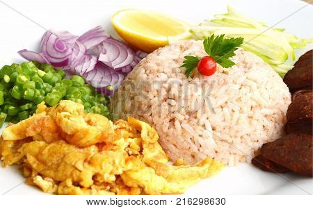 Rice Seasoned with Shrimp Paste or Shrimp Paste Fried Rice