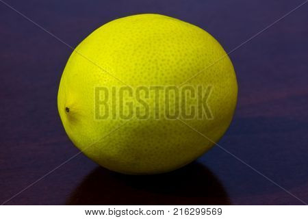 Unpeeled  Lemon On The Kitchen Table