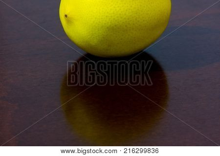 Unpeeled  Lemon On The Kitchen Table