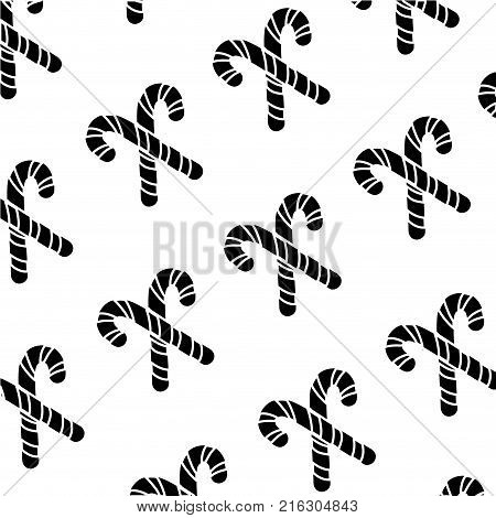 contour sweet walking stick candy background vector illustration