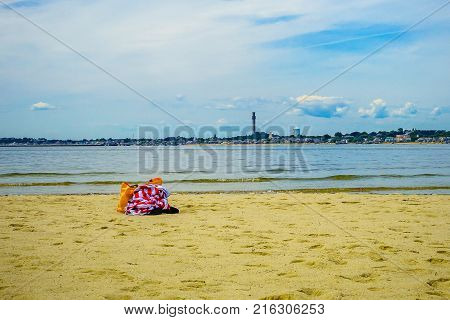 the beach on a clear summer day in Provincetown, Cape Cod, Massachusetts USA